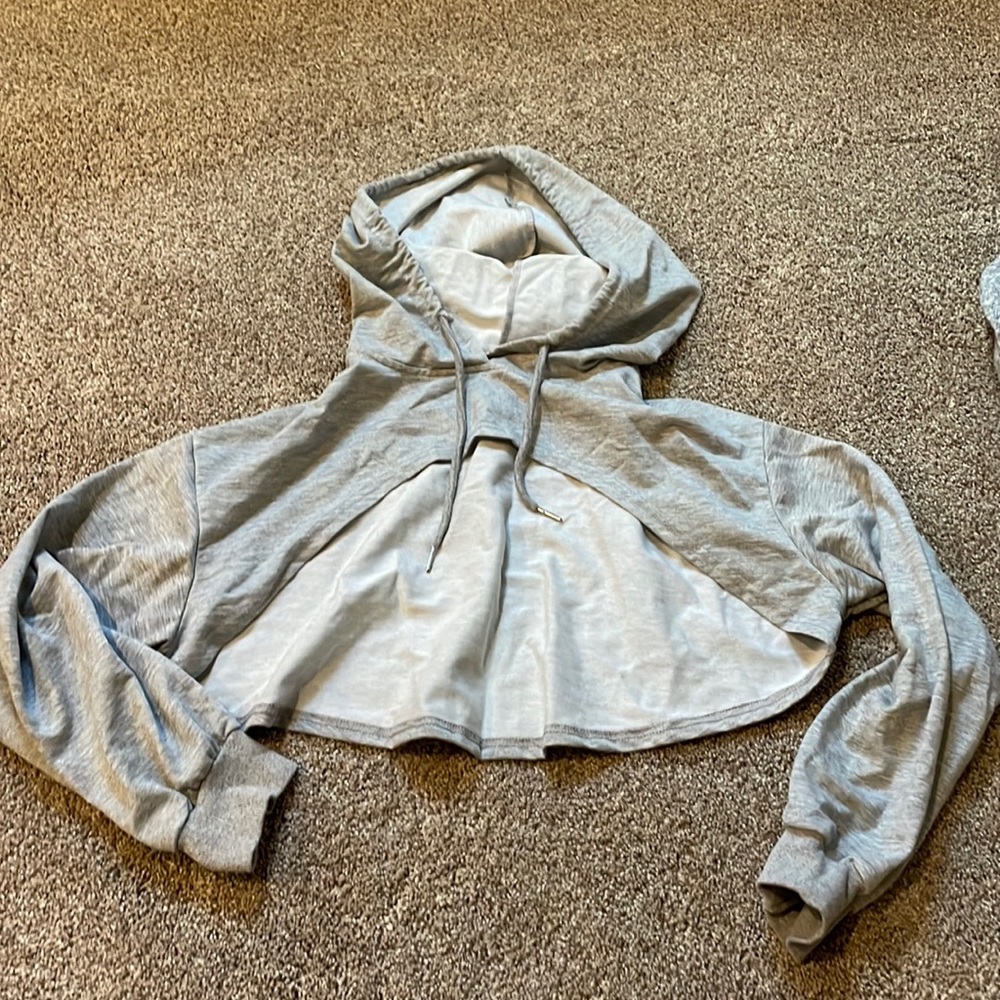 Shein gray cropped hoodie